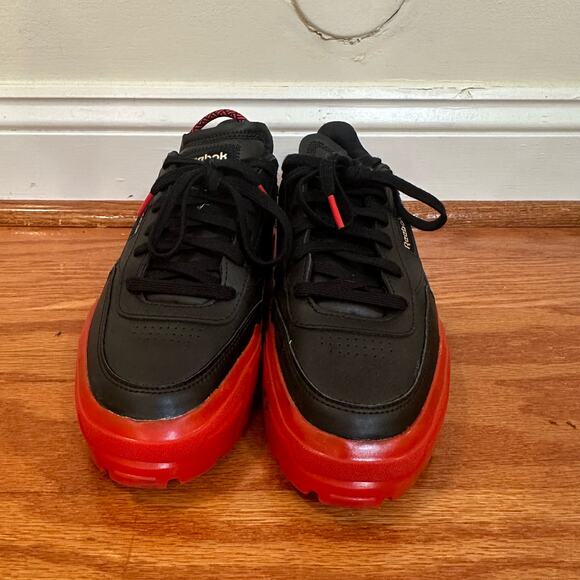 Reebok Club C Cardi B Black Red Sneakers sz 7.5 - Picture 3 of 10